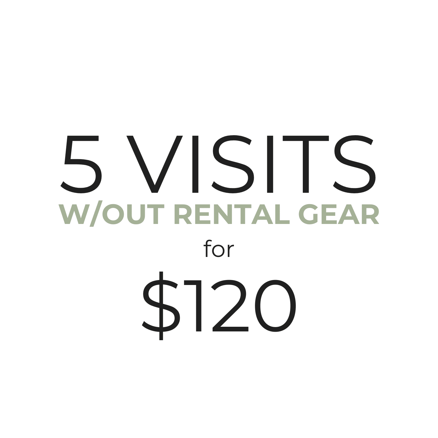 5 Visits w/out gear for $120